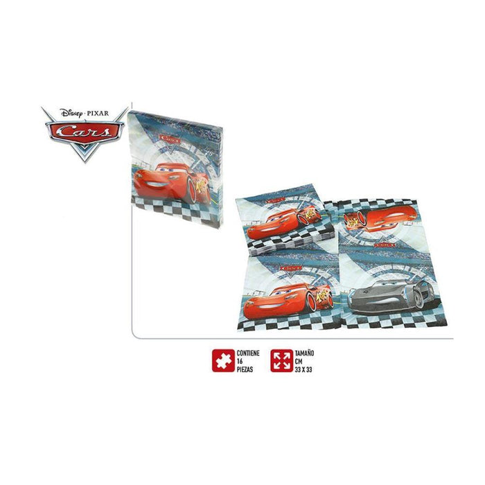 16 Guardanapos de Festa Cars 33 cm