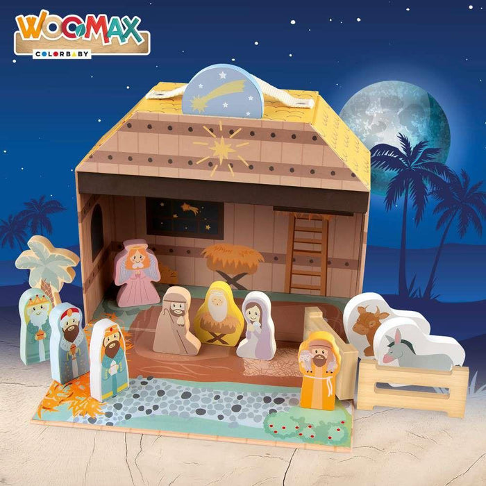 Woomax Mala com Presépio Belém em Madeira 15 Peças