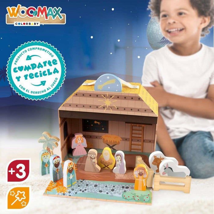 Woomax Mala com Presépio Belém em Madeira 15 Peças