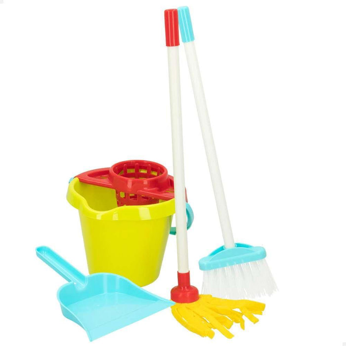 Balde com Esfregona Pá e Vassoura