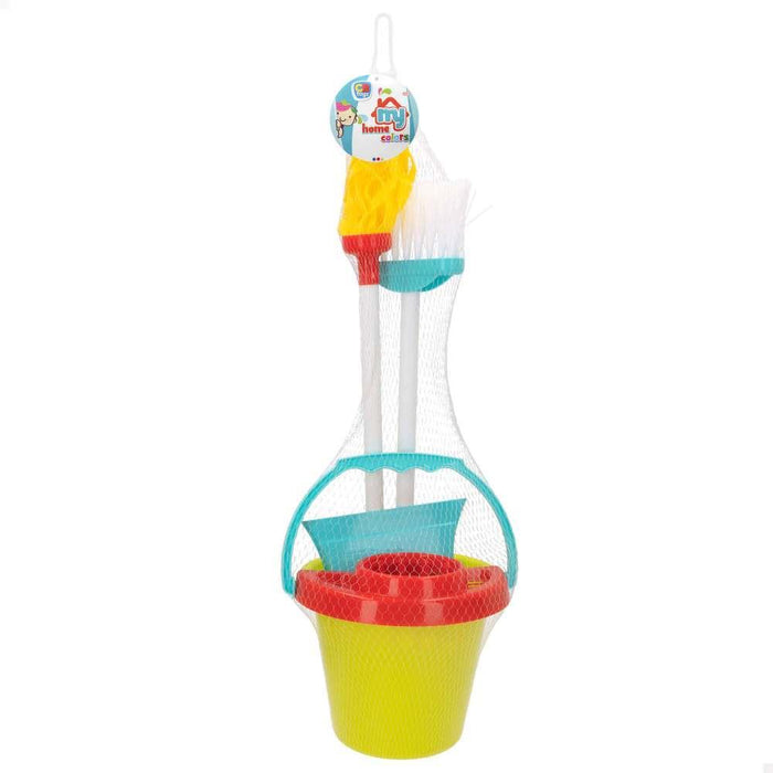 Balde com Esfregona Pá e Vassoura