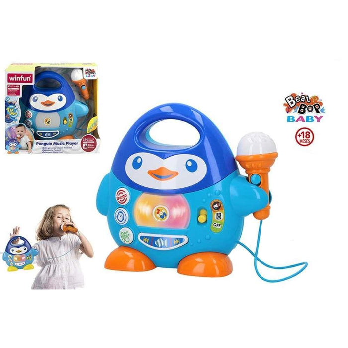 Altavoz Karaoke Pinguin con Micrófono y Luz