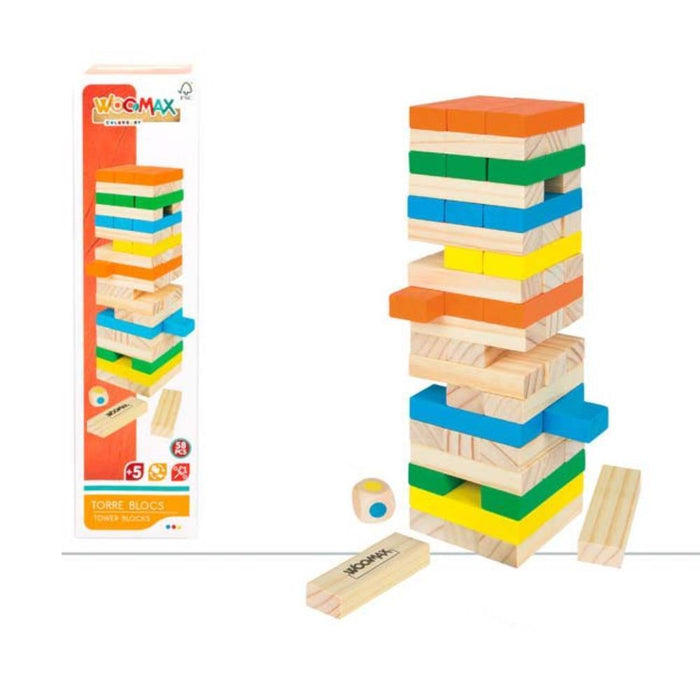 Woomax Jogo Torre de Madeira 58 Peças