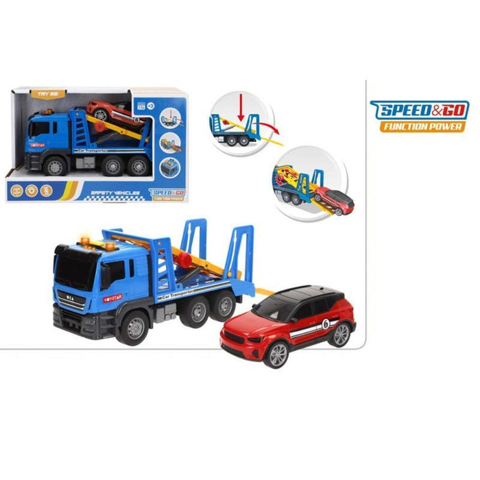 Camião Reboque com Sistema de Fricção, Luz e Som 1:14