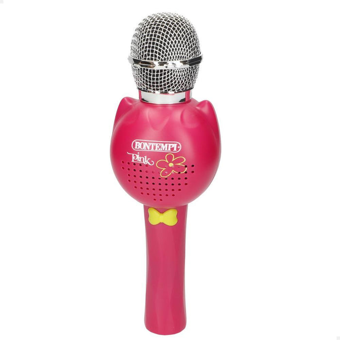 Microfone Karaoke Bontempi com Wireless Rosa