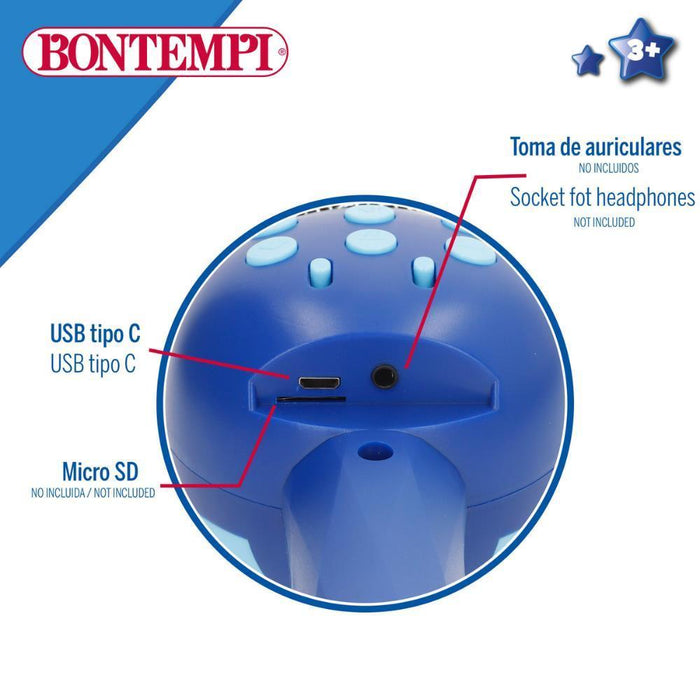 Microfone Karaoke Bontempi com Wireless Azul