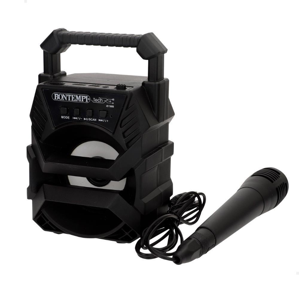 Mini Coluna de Karaoke Bontempi com Wireless, Microfone e Luz