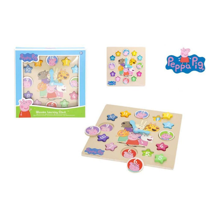 Puzzle Relógio em Madeira Peppa Pig