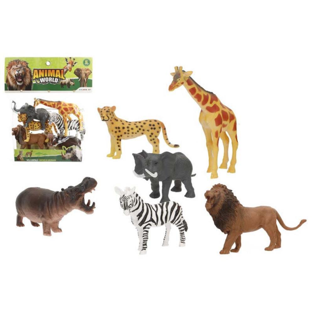Set of 6 Animal World Jungle Animals