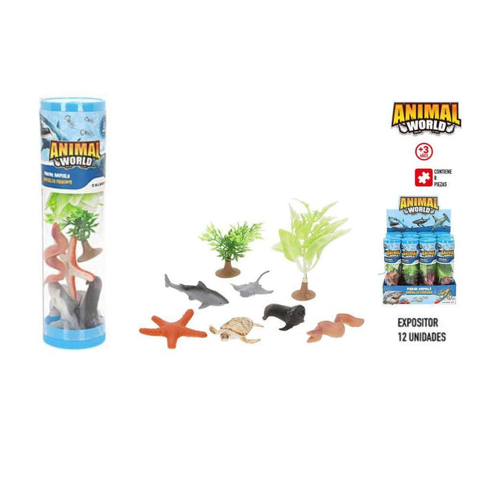 6 Animais Marinhos Animal World com Tubo