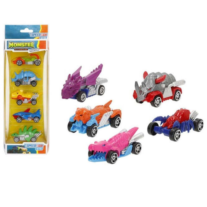 Pack 5 Carros em Metal Monster 7cm