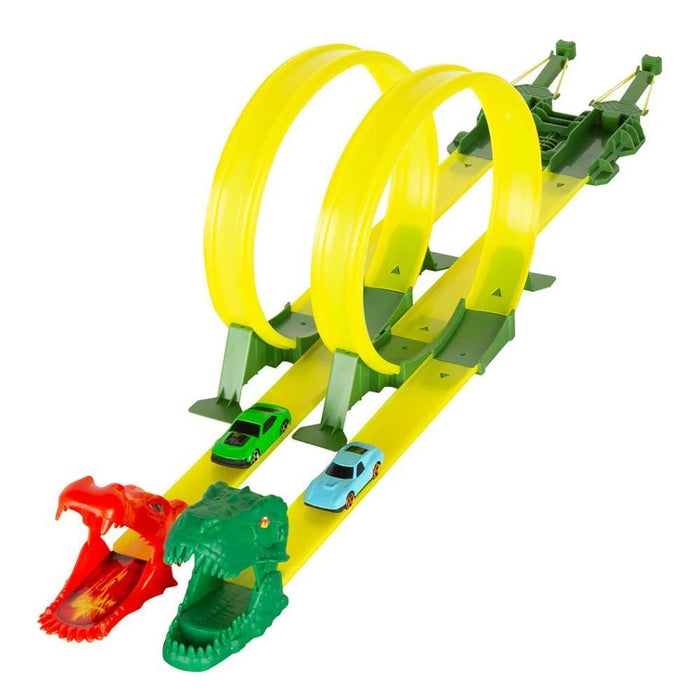 Pista Dupla de Veículos Teamsterz Turbo City Dino Clash