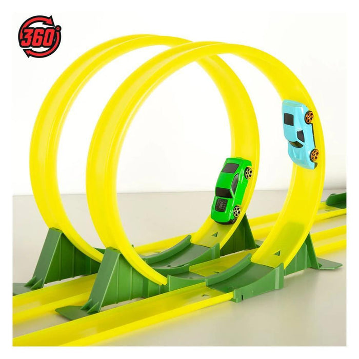 Pista Dupla de Veículos Teamsterz Turbo City Dino Clash