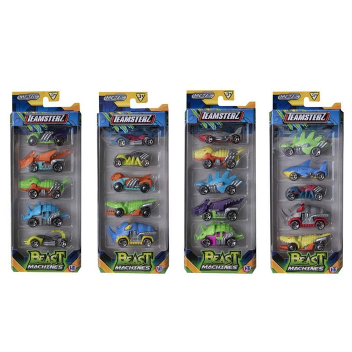 Pack 5 Veículos Teamsterz Beast Machines