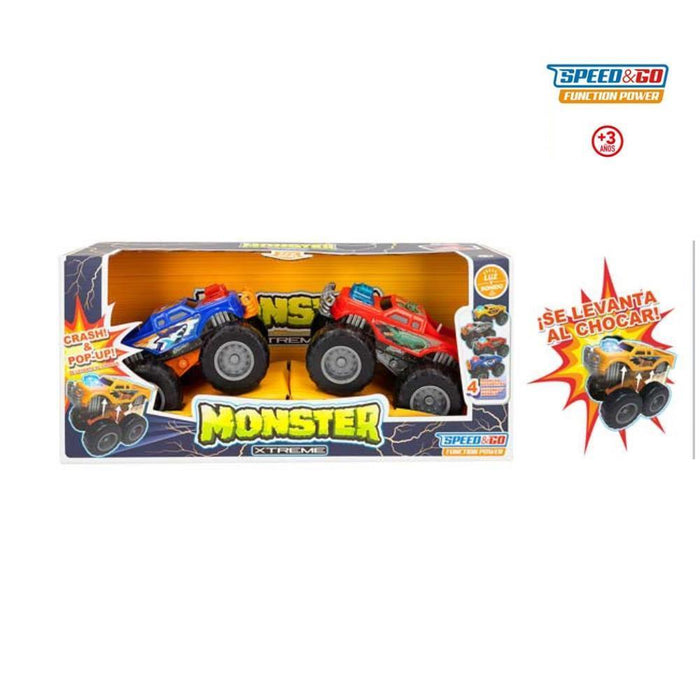Pack 2 Camiões Speed&Go Monster Xtreme Crash Luz e Som