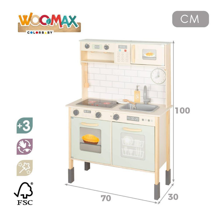 Cozinha em Madeira Woomax com Luz e Som