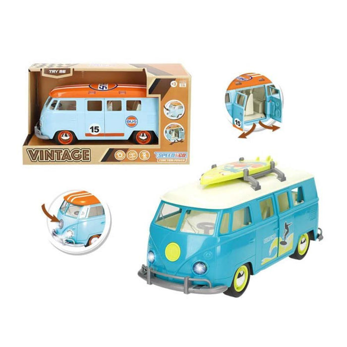 Carrinha Pão de Forma Vintage Speed & Go RC com Luz 1:14