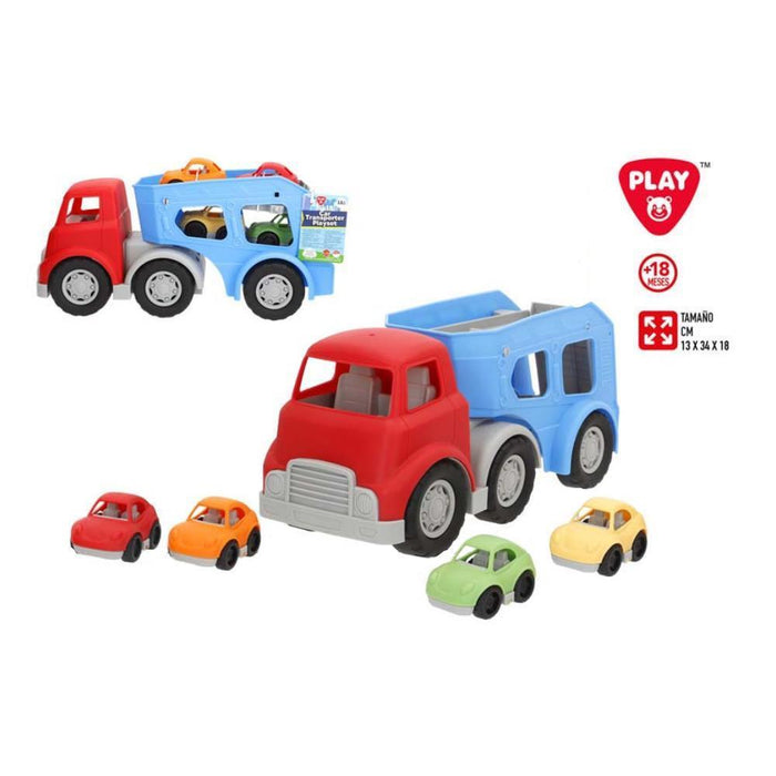 Camião de Transporte de Veículos com 4 Carros PlayGo 34 cm