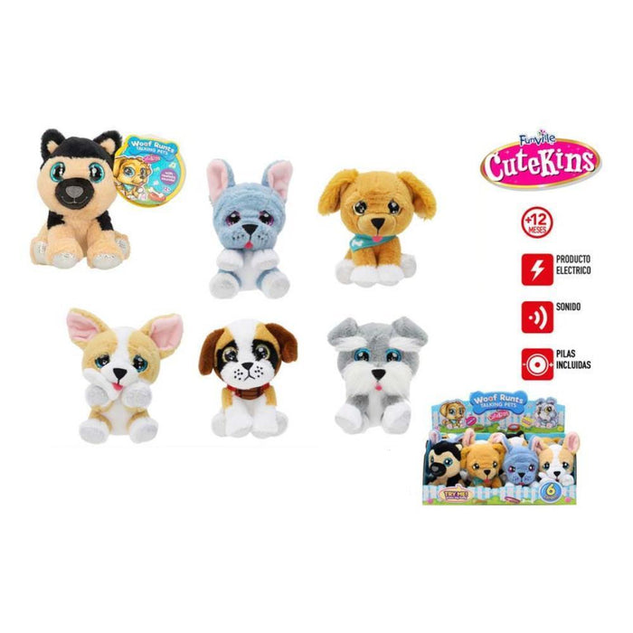 Peluche Cachorro Cute Kins Woof Runts com Som