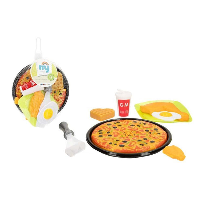 Conjunto de Pizza e Comida My Colors 14 Peças