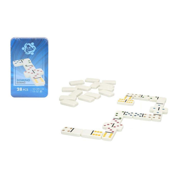 Jogo Dominó em Caixa de Metal 28 Peças