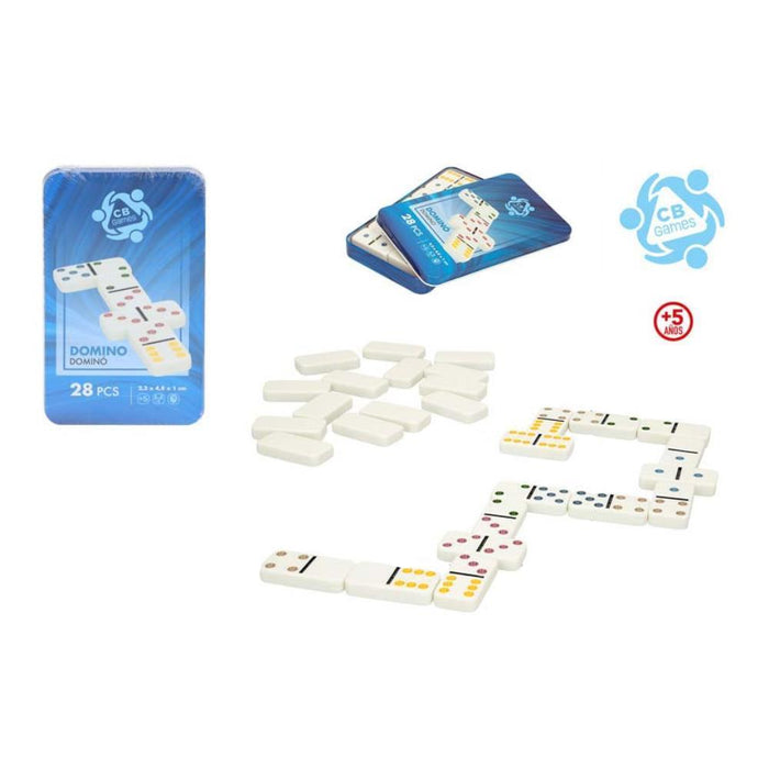 Jogo Dominó em Caixa de Metal 28 Peças