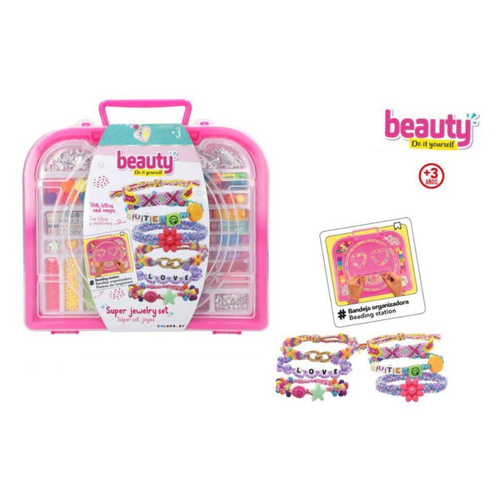 Mala Rosa Beauty Super Conjunto para Criar Jóias