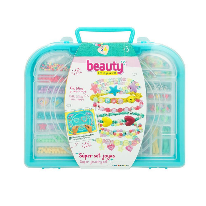 Mala Azul Beauty Super Conjunto para Criar Jóias