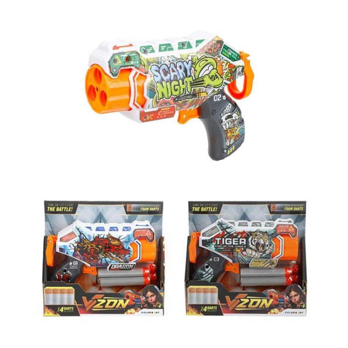 Pistola Skin V-Zon 15 cm com 4 Dardos