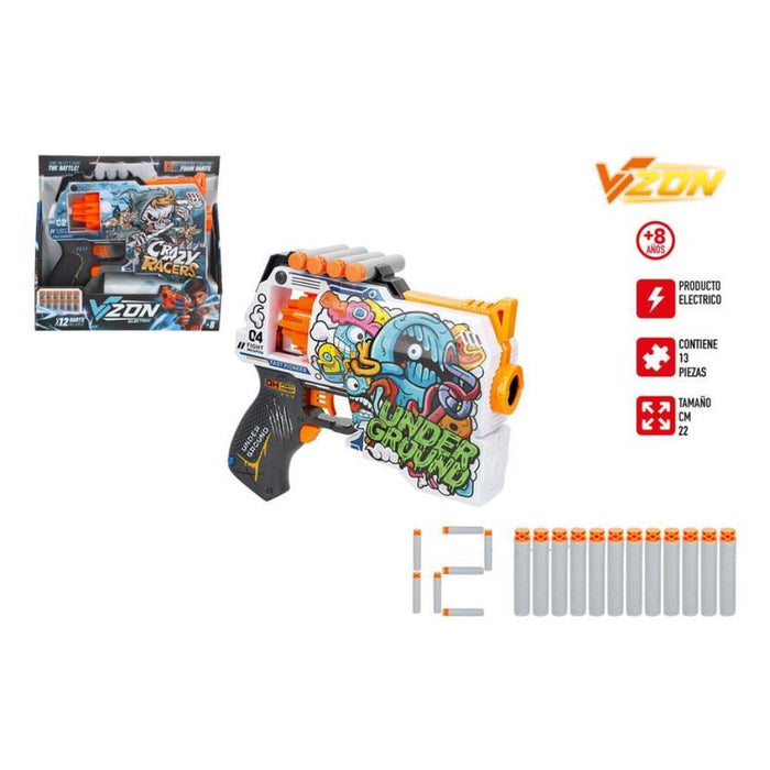 Pistola Electric Skin V-Zon 22 cm com 12 Dardos