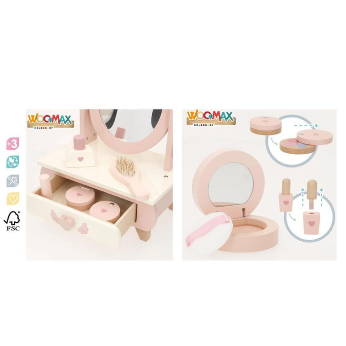 Toucador Pequeno com Acessórios Woomax Madeira Rosa