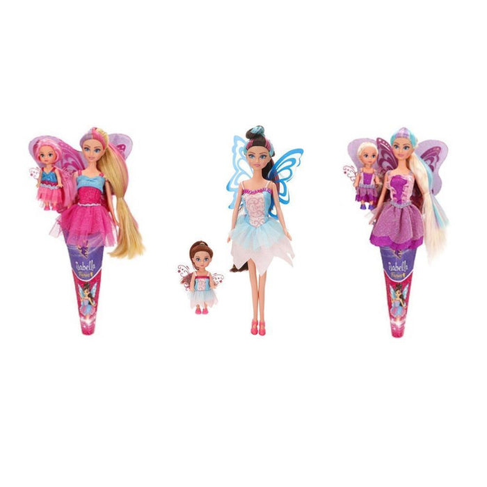 Boneca Fada Isabella com Cone 30 cm e Mini Boneca