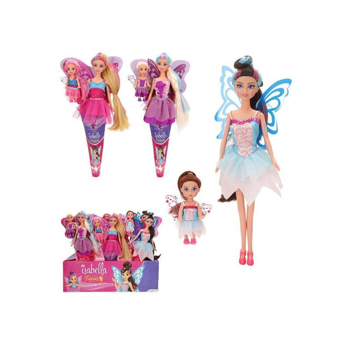 Boneca Fada Isabella com Cone 30 cm e Mini Boneca
