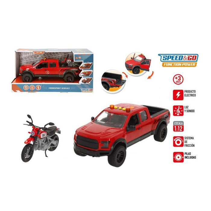 Pick Up com Mota Speed & Go com Sistema de Fricção, Luz e Som 1:12