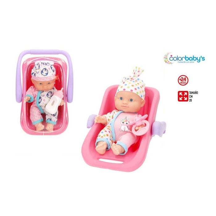 Boneca com Cadeira para Bebé 20 cm