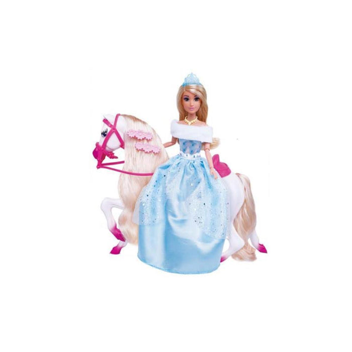 Boneca Isabella Princesa com Cavalo Branco 30 cm
