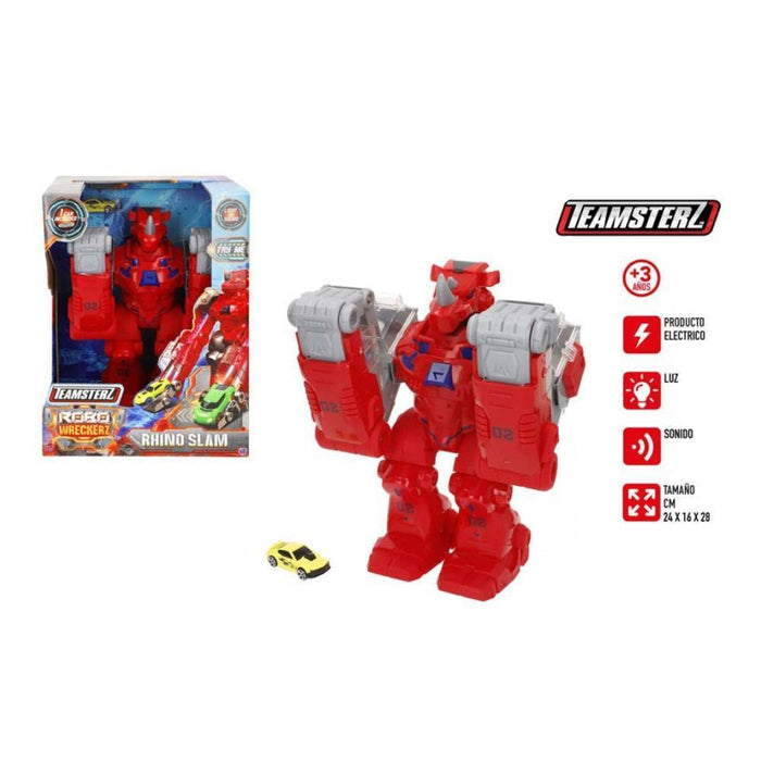 Robot Rhino Lançador de Carros Teamsterz com Luz e Som
