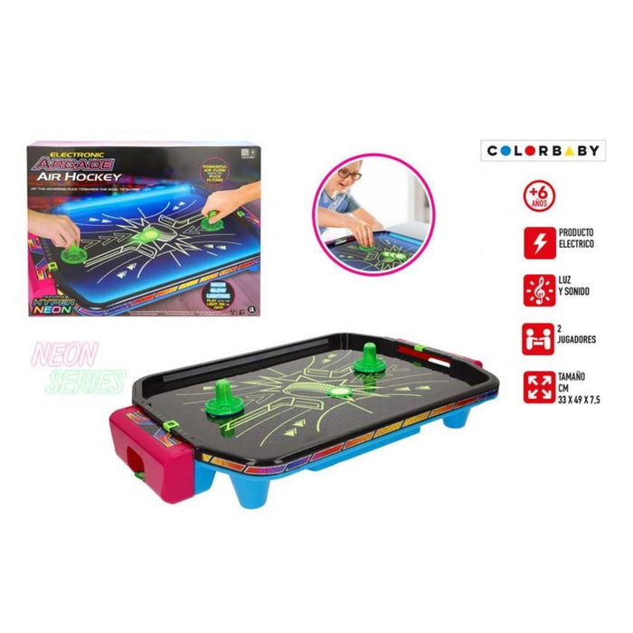 Jogo de Mesa Eletrónico Ambassador Arcade Air Hockey Neon 49 cm