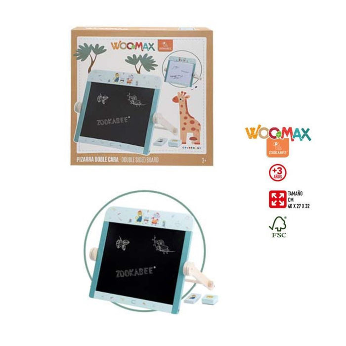 Quadro Reversível Woomax Zookabee 2em1 em Madeira 40cm