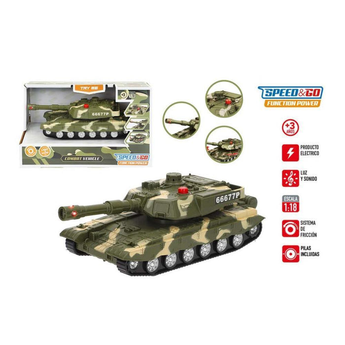 Tanque Fricção Speed & Go com Luz e Som 1:18