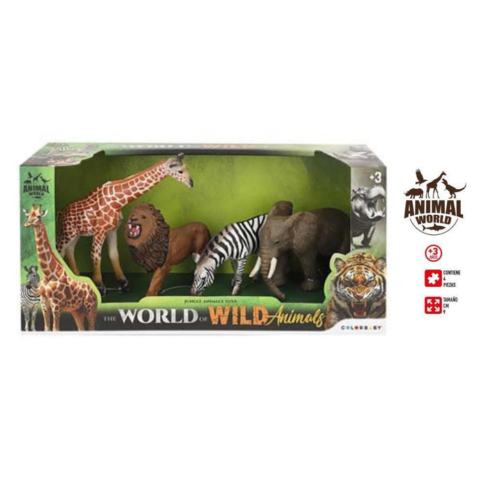 Conjunto de 4 Animais da Selva Animal World