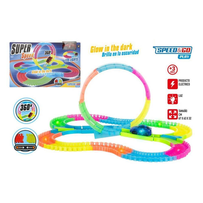 Pista de Construção Flexível Speed & Go com Carro Led 131 Peças