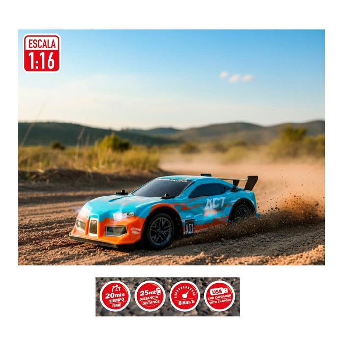 Carro Telecomandado RC Xtreme Speed & Go com Luz Neon e USB 1:16