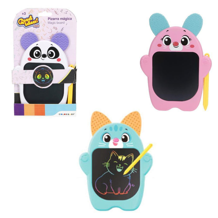 Quadro Mágico LCD Good Idea com Cores e Caneta Animais 19 cm