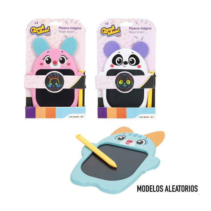 Quadro Mágico LCD Good Idea com Cores e Caneta Animais 19 cm