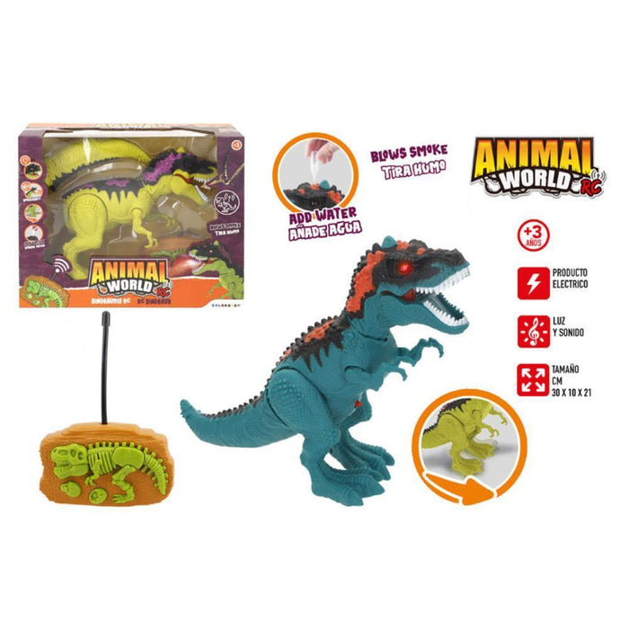 Dinossauro Telecomandado RC Animal World com Luz, Som e Vapor
