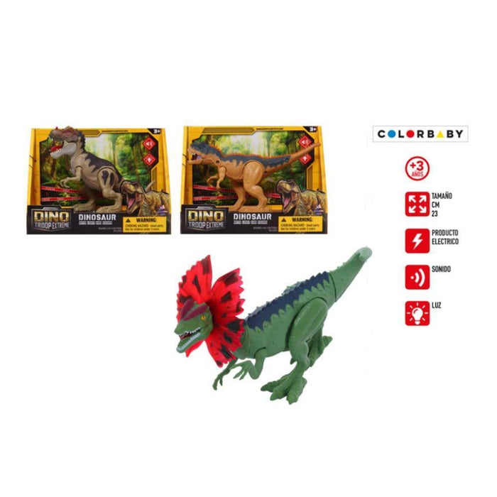 Dinossauro Dino Troop Extreme com Luz e Som 23 cm