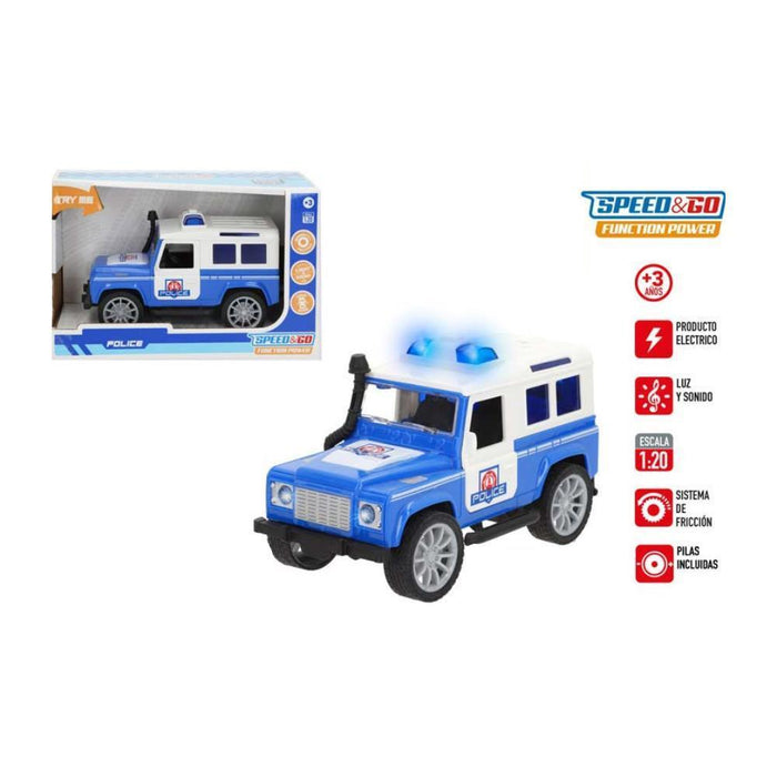 Jipe da Polícia Speed & Go com Sistema de Fricção, Luz e Som 1:20