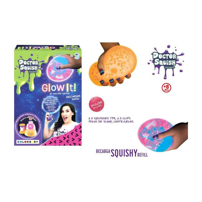 6 Bolas Neon Doctor Squish Edition Recarga