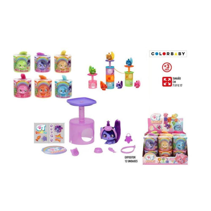 Gatos Rainbow QT Kitties com Acessórios 17 cm